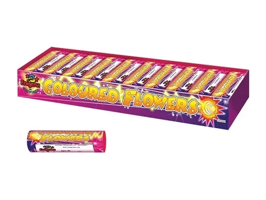 Пиратка COLOURED FLOWERS, с фитил, 1 изстрел, червен пламък, кутия от 10 бр.