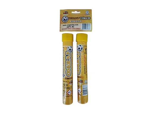 Факла за мач YELLOW, 35 сек., дължина 22 см